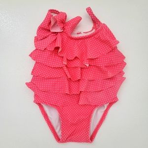 Baby girls pink polka-dot swimsuit Janie and Jack Adorable Barbie like